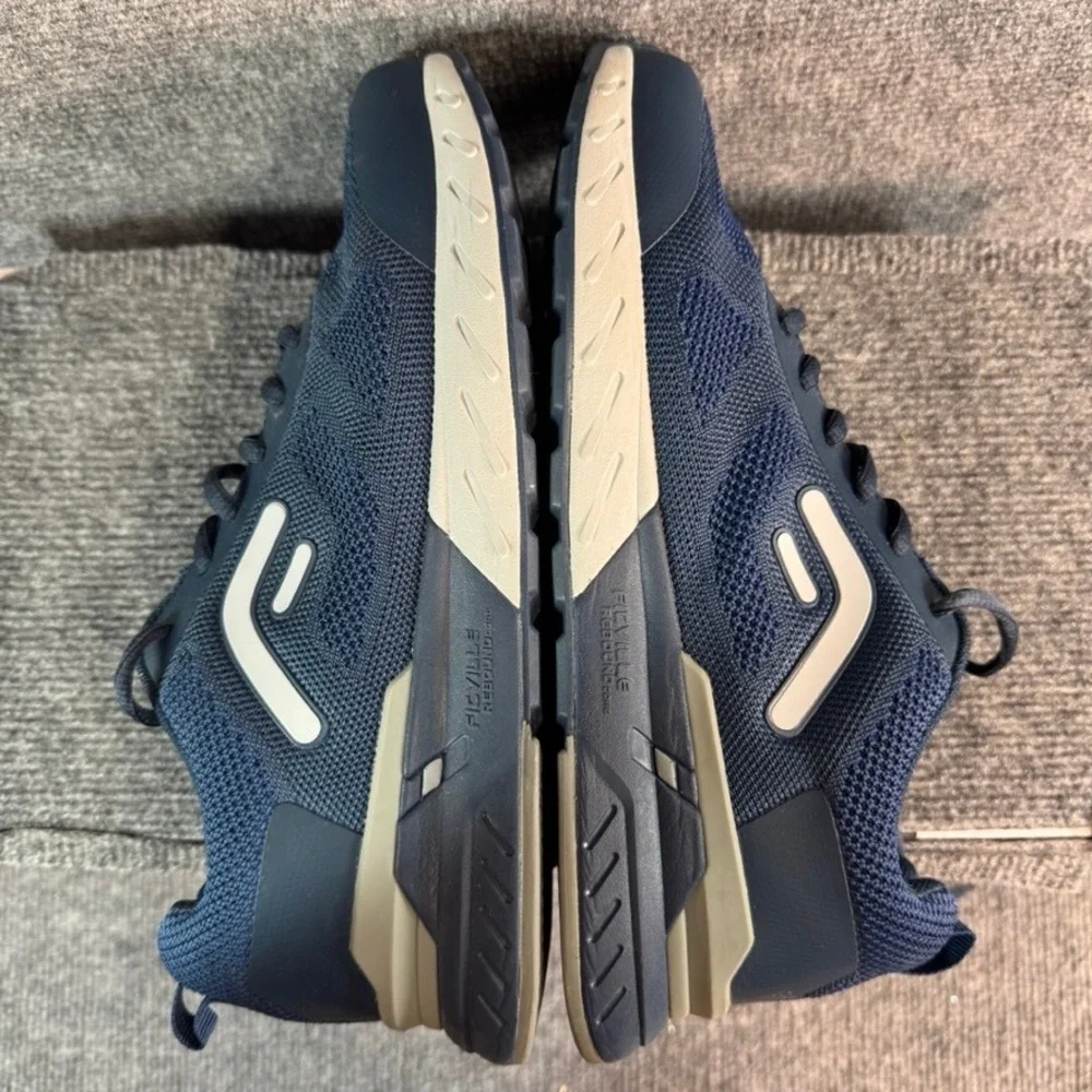FitVille Rebound Core Navy Blue Grey Mesh Athletic Running Shoes Mens 10EW
